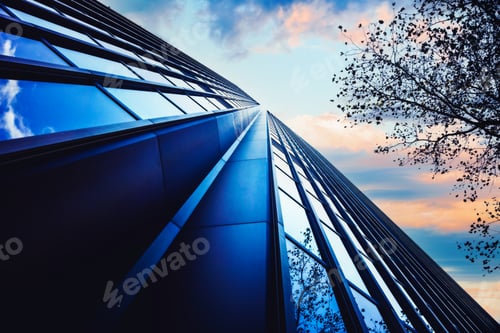 Preview: Skyward view of skyscrapers, business and corporate concept