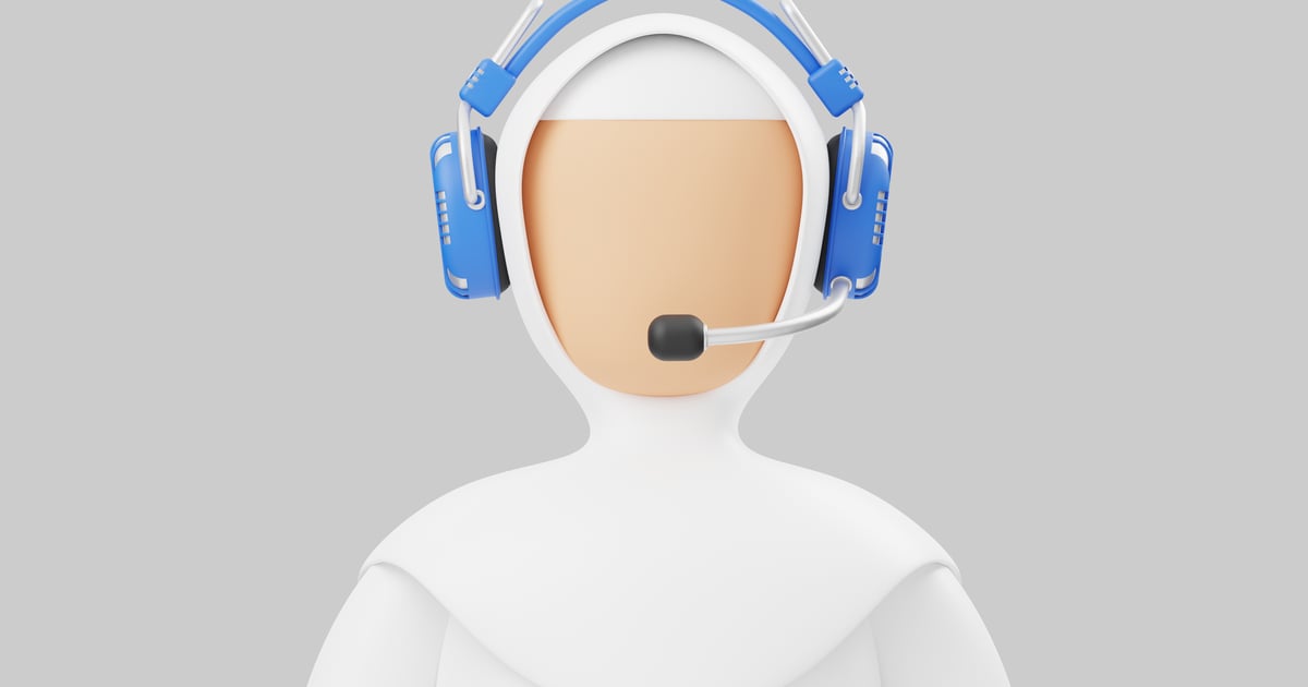 Customer service agent avatar 3D, Incl. agent & Blue - Envato