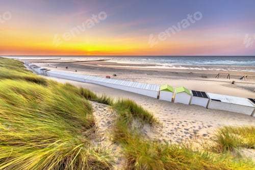 Preview: Row of beach houses in Zeeland Netherlands
