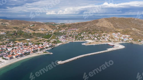 Preview: Aerial view of Avsa island, Turkey. Avsa Island view from sea in Turkey.