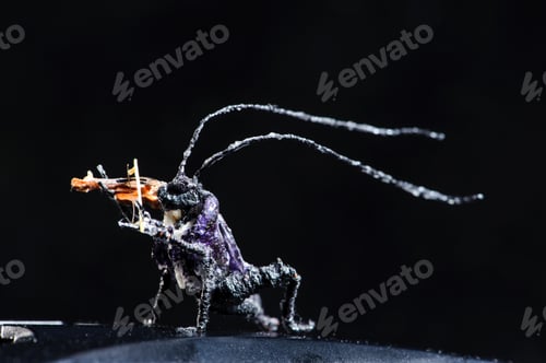 Preview: Miniature of insect playing violin
