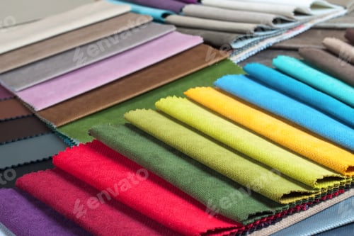 Preview: Color samples of the upholstery fabric in the assortment