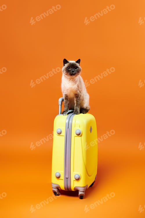 Preview: Feline explorer atop the sunny suitcase