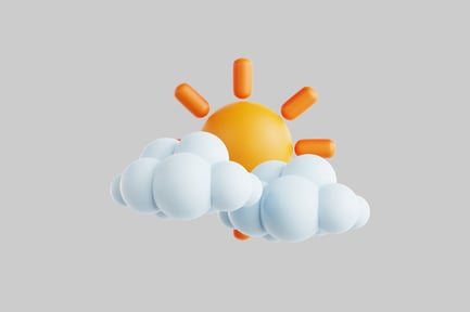 Preview: Stylized sunny weather clouds icon
