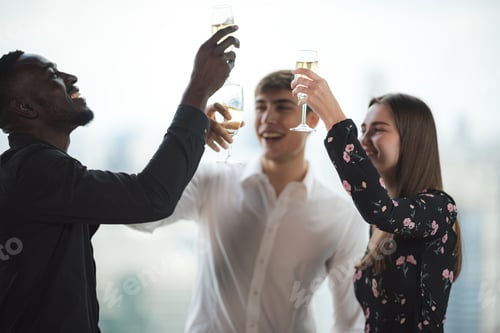 Preview: business meeting successful, celebrating success at company.