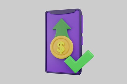 Preview: Smartphone with arrow and coin