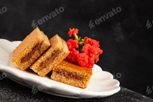 Preview: Biscuit cake portion filling jam sweet dessert cake natural product tasty snack fresh food