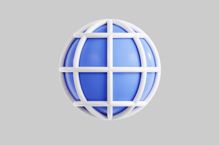 Preview: Blue globe white grid