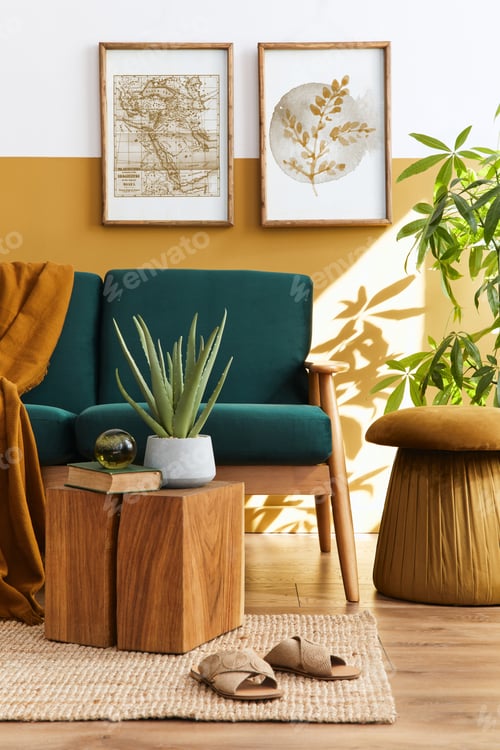 Preview: Stylish scandinavian interior of living room