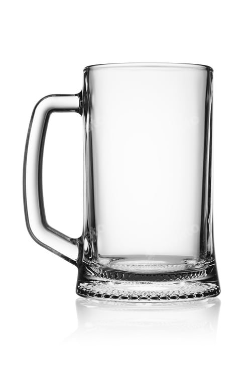 Preview: Empty mug for beer isolated on white background