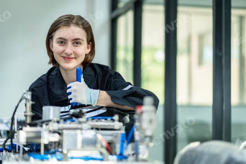 Preview: Team woman engineers practicing maintenance Taking care and practicing maintenance