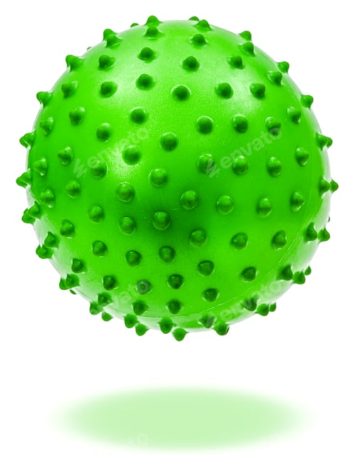 Preview: Children's greene ball with shadow, isolated on white background
