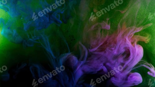 Preview: Abstract colorful psychedelic background with many shapes and forms changing fast, LSD effect. Stock