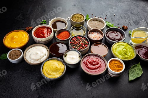 Preview: Set of different dip sauces
