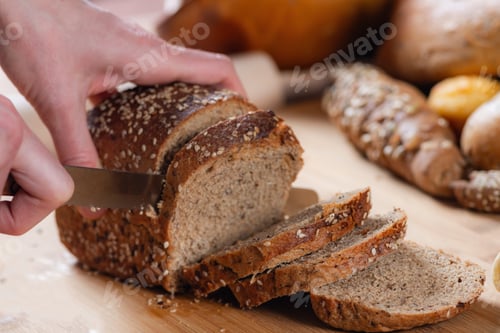 Preview: Dark Bread Mastery: Close-Up of Slicing