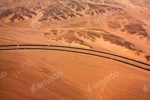 Preview: Aerial view of desert and roads of Egypt