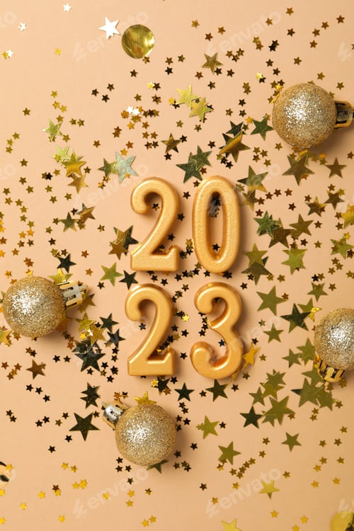 Preview: Concept of Happy New Year 2023, Happy New Year composition