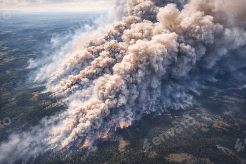 Preview: Massive Wildfire Smoke Rising from Forest