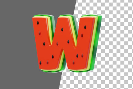 Preview: Watermelon W 3D Icon