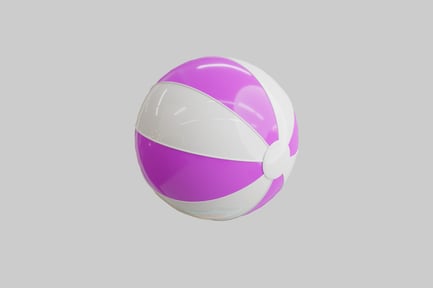 Preview: Inflatable beach ball, purple and white
