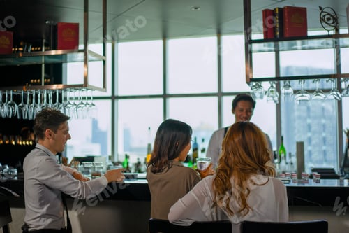 Preview: People hang out and hotel bar.