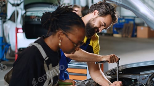 Preview: Coworking mechanics fixing car