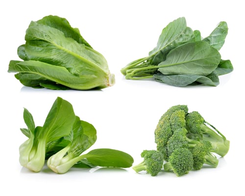 Preview: Broccoli ,lettuce , chinese broccoli ,cos, Bok choy on white ba