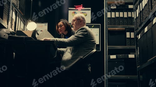 Preview: Investigators studying historical maps of crime scenes using classified records