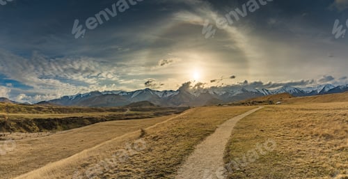 Preview: Cave Stream Scenic Reserve during sunset, South Island, New Zeal