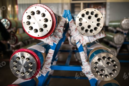Preview: Close-up the ends of large metal pipes