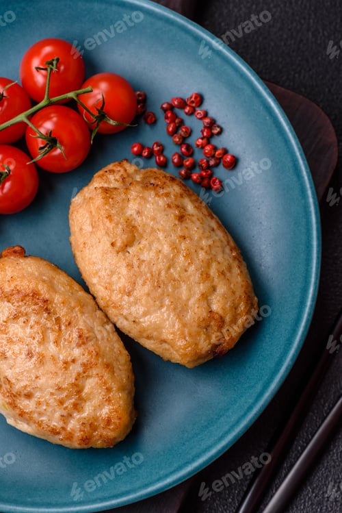 Preview: Delicious fresh fried minced cutlets with spices and herbs