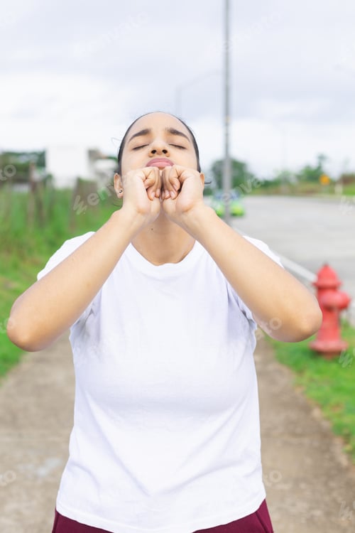 Preview: latin woman doing neck lift