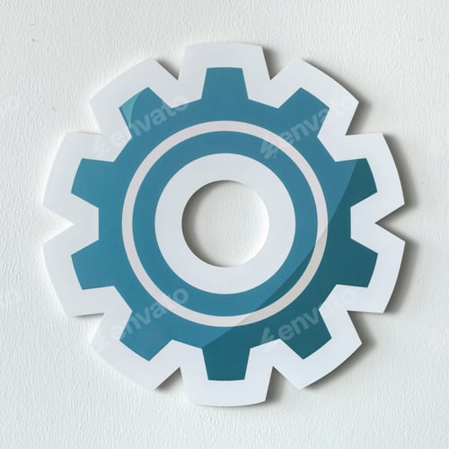 Preview: Paper craft of cog wheel icon