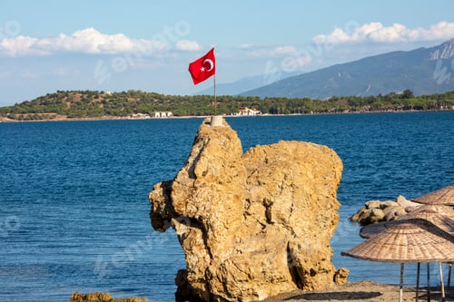 Preview: View on ''Bride Rock'' or ''Sail Rock''. Gelinkaya or Yelkenkaya, Cesmealti - Urla - Izmir - Turkey