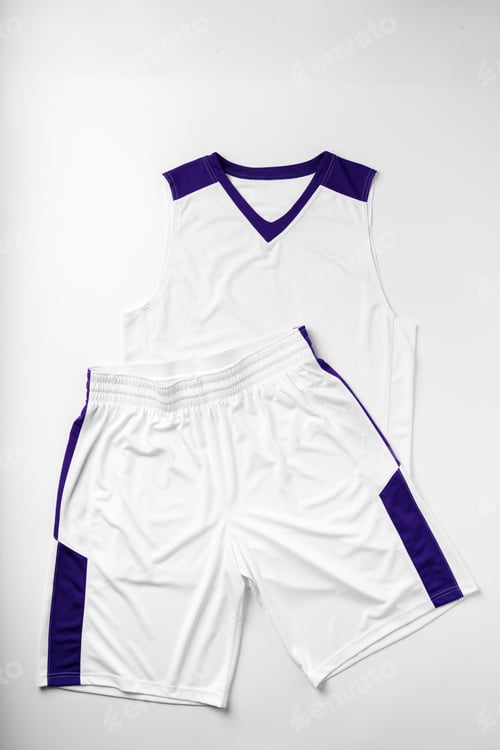 Preview: Basketball uniform on white background top view