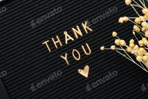 Preview: Words of gratitude, gratitude concept, text Thank you