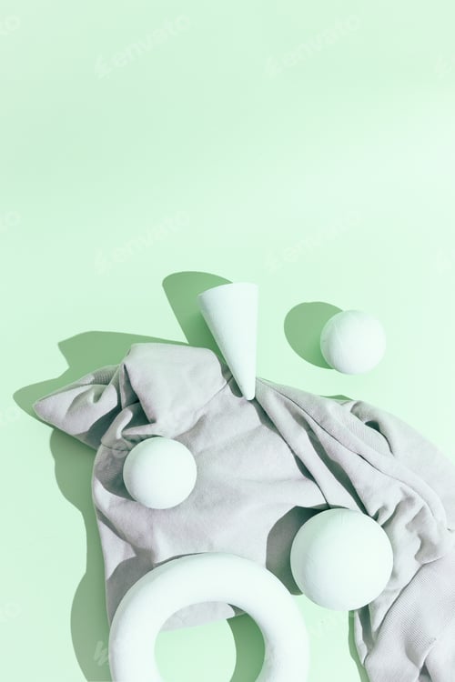 Preview: Abstract geometry and textile minimal background. Aqua menthe trendy colours design