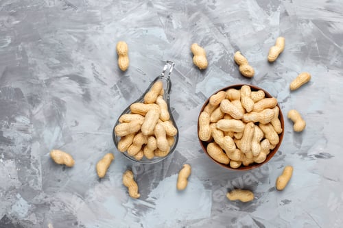Preview: Raw organic peanuts in shell.