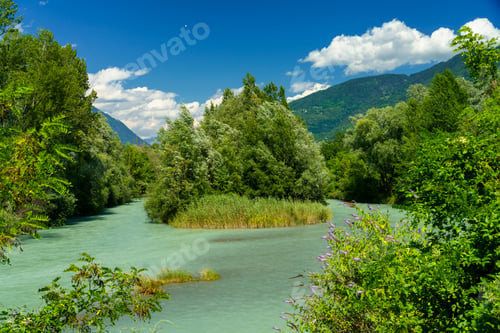 Preview: The Adda river along the Sentiero della Valtellina at summer