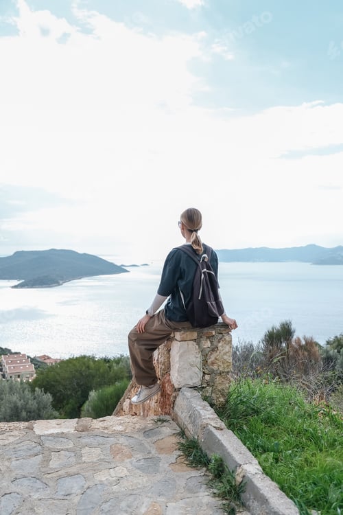 Preview: Travel.Hike,Eco travel,woman solo traveling alone,digital nomad,bleisure,work travel,nomad aesthetic