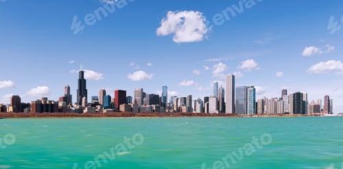 Preview: Skyline of Chicago city, illinois. USA