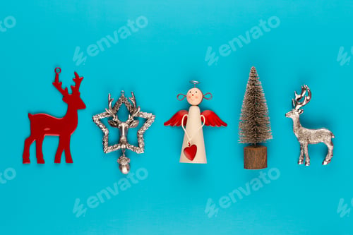 Preview: Collection of Christmas objects. Greeting gard.