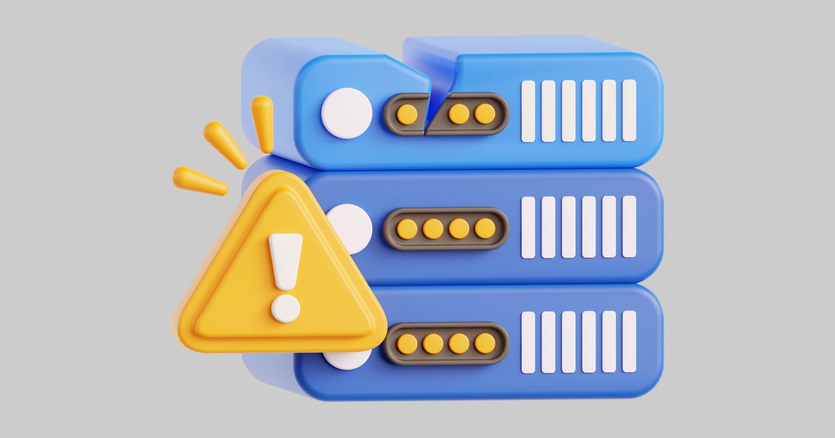 Server error system alert sign 3D, Incl. alert & connection - Envato