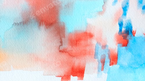 Preview: Watercolor Texture Abstract Background in Red and Blue