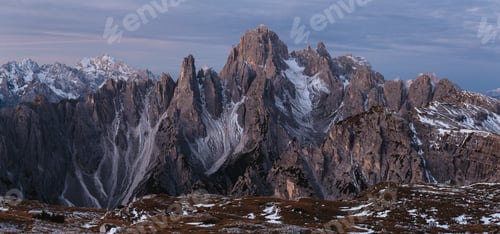 Preview: Panoramic shot of the mountain Cadini di Misurina in the Italian Alps