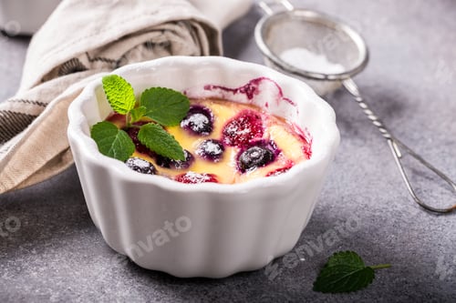 Preview: Traditional french sweet fruit dessert clafoutis