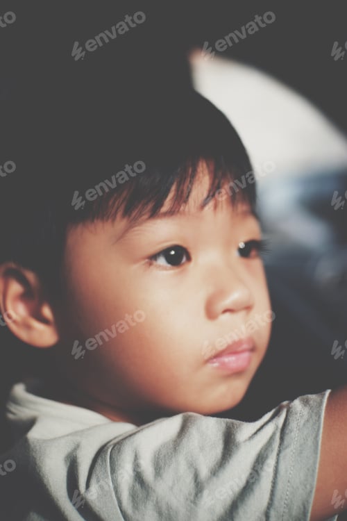 Vista previa: Retrato de cerca niño lindo asiático