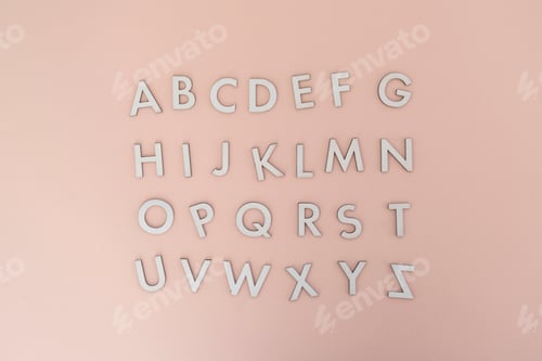 Preview: a simple cut out letters of english alphabet flat lay