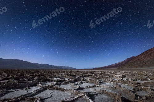 Preview: USA, California, Death Valley, Badwater Basin at night