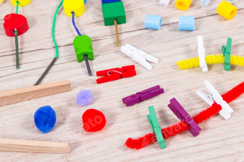 Preview: Accessories used to play or learn at school and preschool